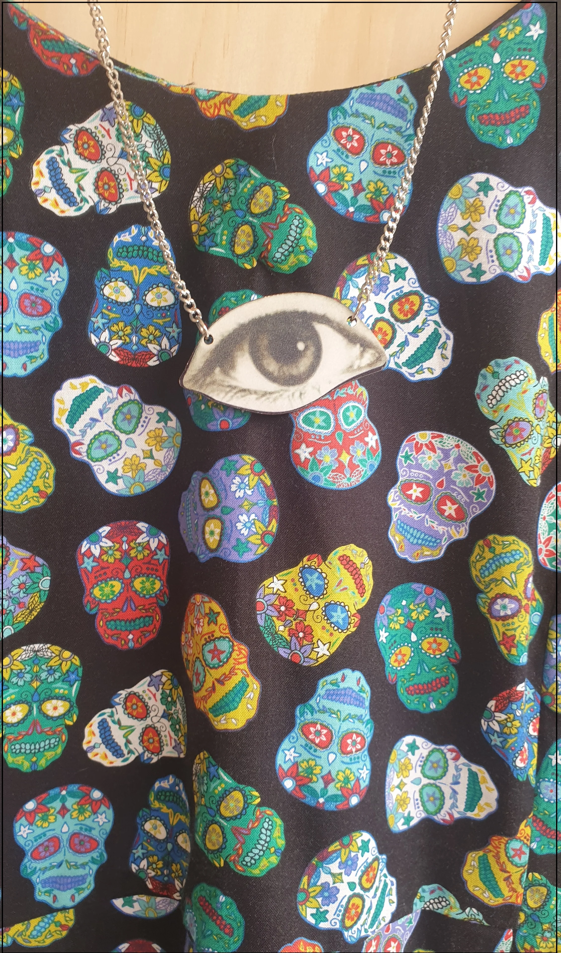 Black Sugar Skull Heads Audrey Dress - Planet Retro Original (2XL & 3XL) - Image 3