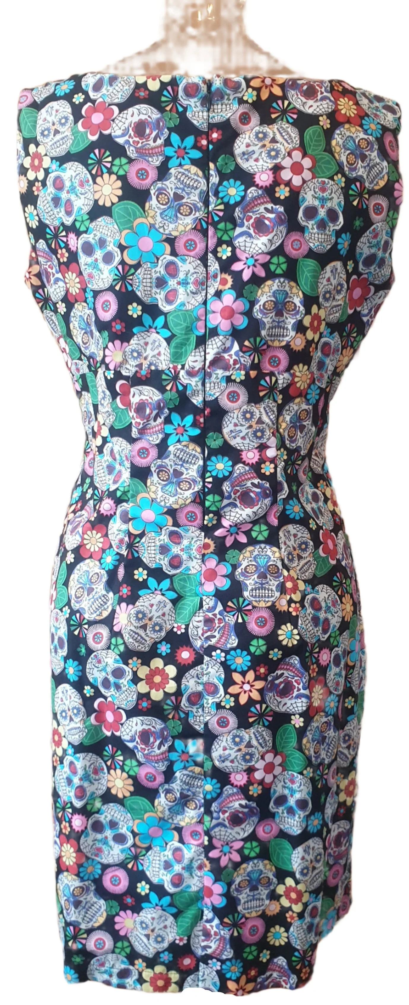 Black Sugar Skulls Julie Dress - Planet Retro Original (Small) - Image 3