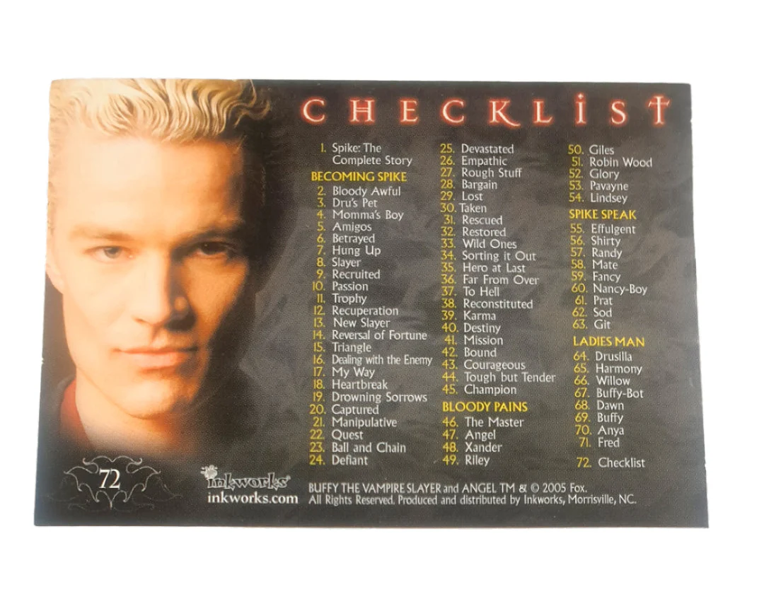 Buffy - Spike The Complete Story Card Set (2005) - Image 3