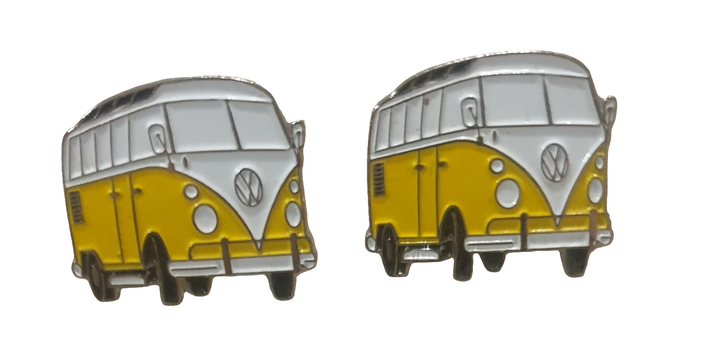 Yellow VW Combi Vans Cufflinks