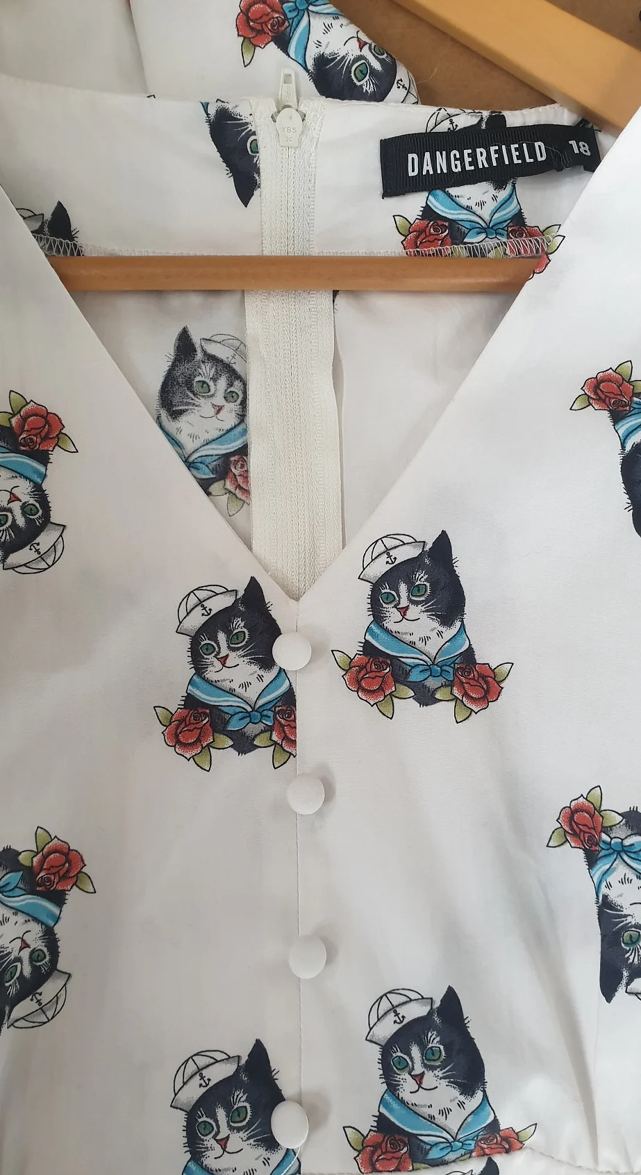 Dangerfield Sailor Cat Cotton Dress (Sz 18/2XL) - Image 5