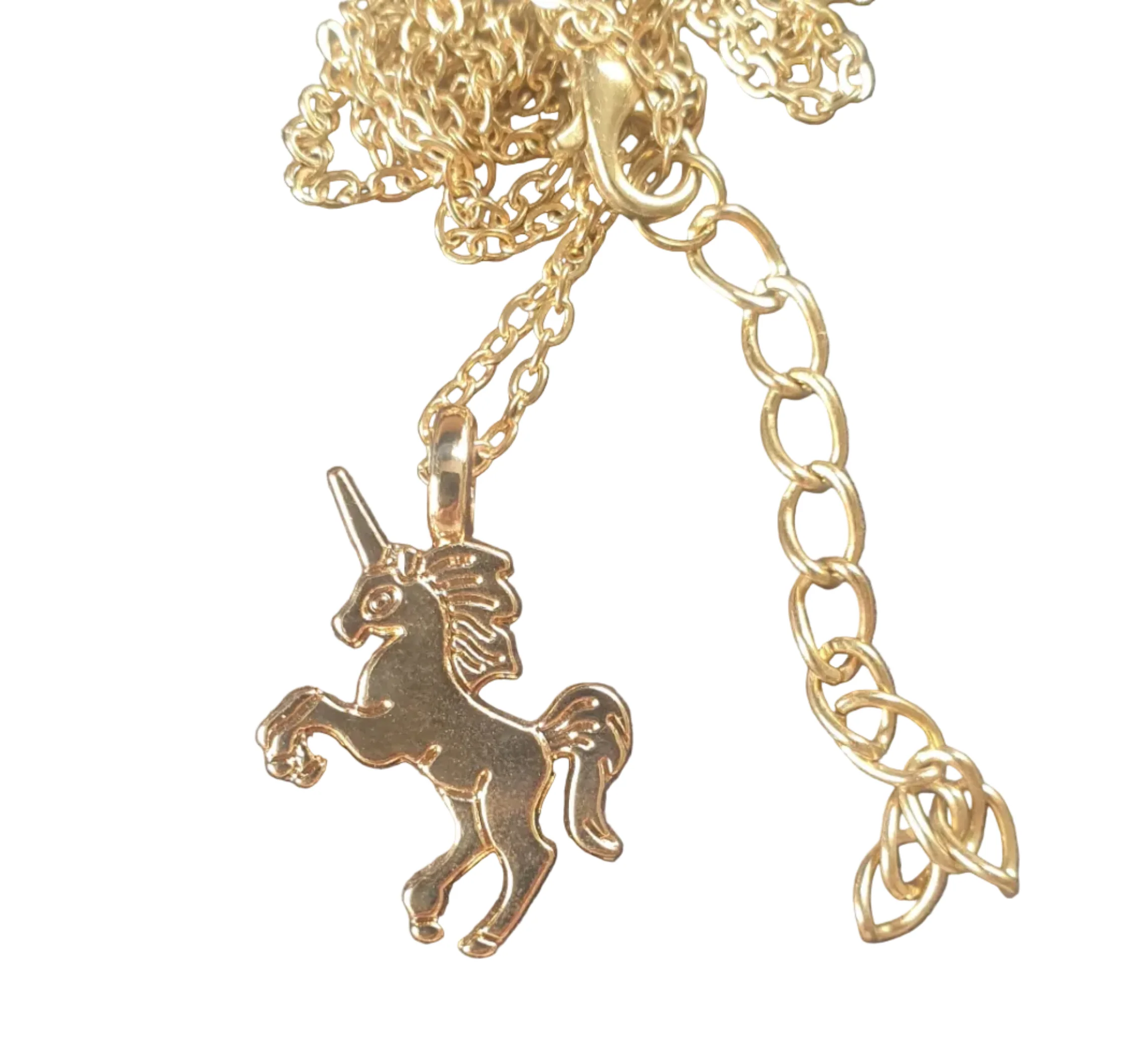 Gold Tone Tiny Unicorn Necklace - Image 3