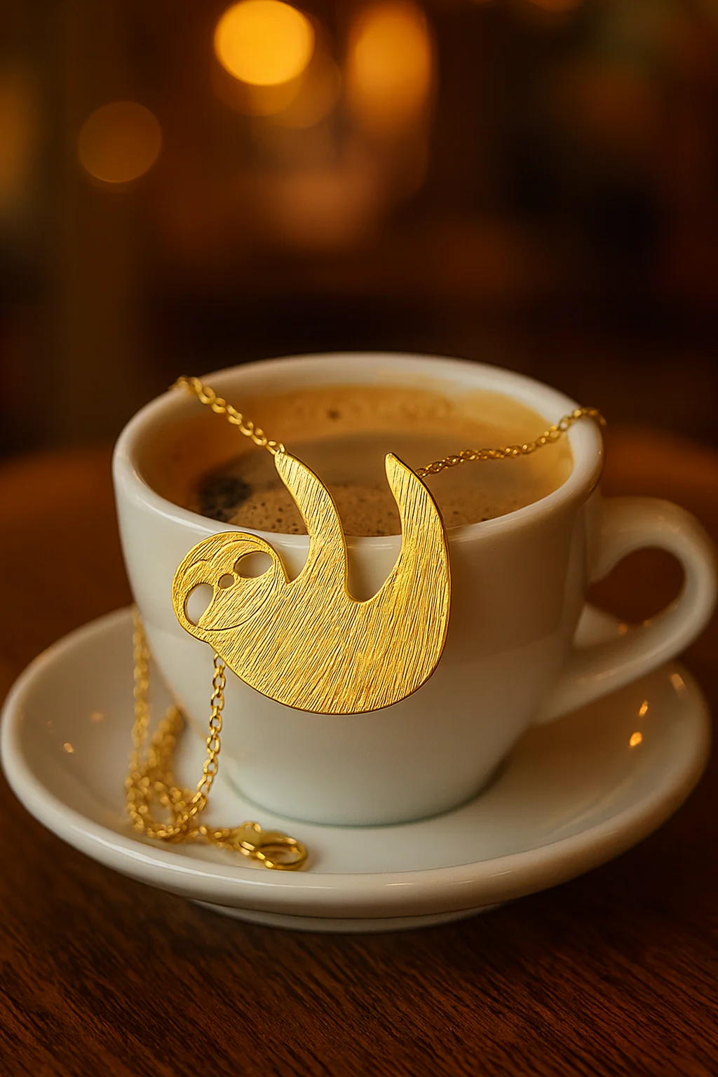 Golden Sloth Necklace - Image 2