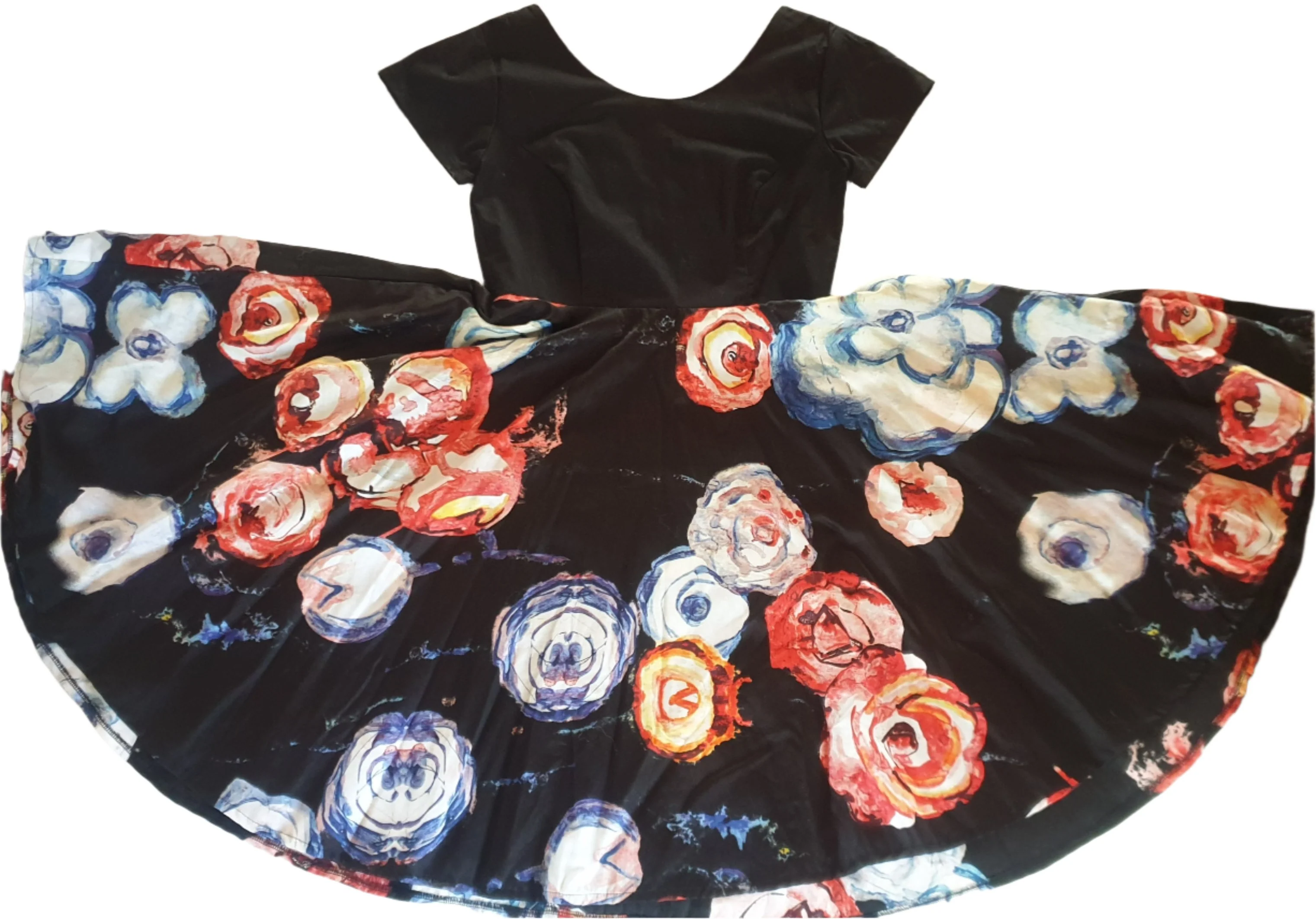 Huge Blooms Circle Audrey Dress - Planet Retro Original (XS & Small) - Image 2