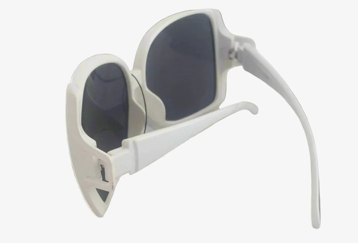 Lara White Retro Shape Sunglasses - Image 3