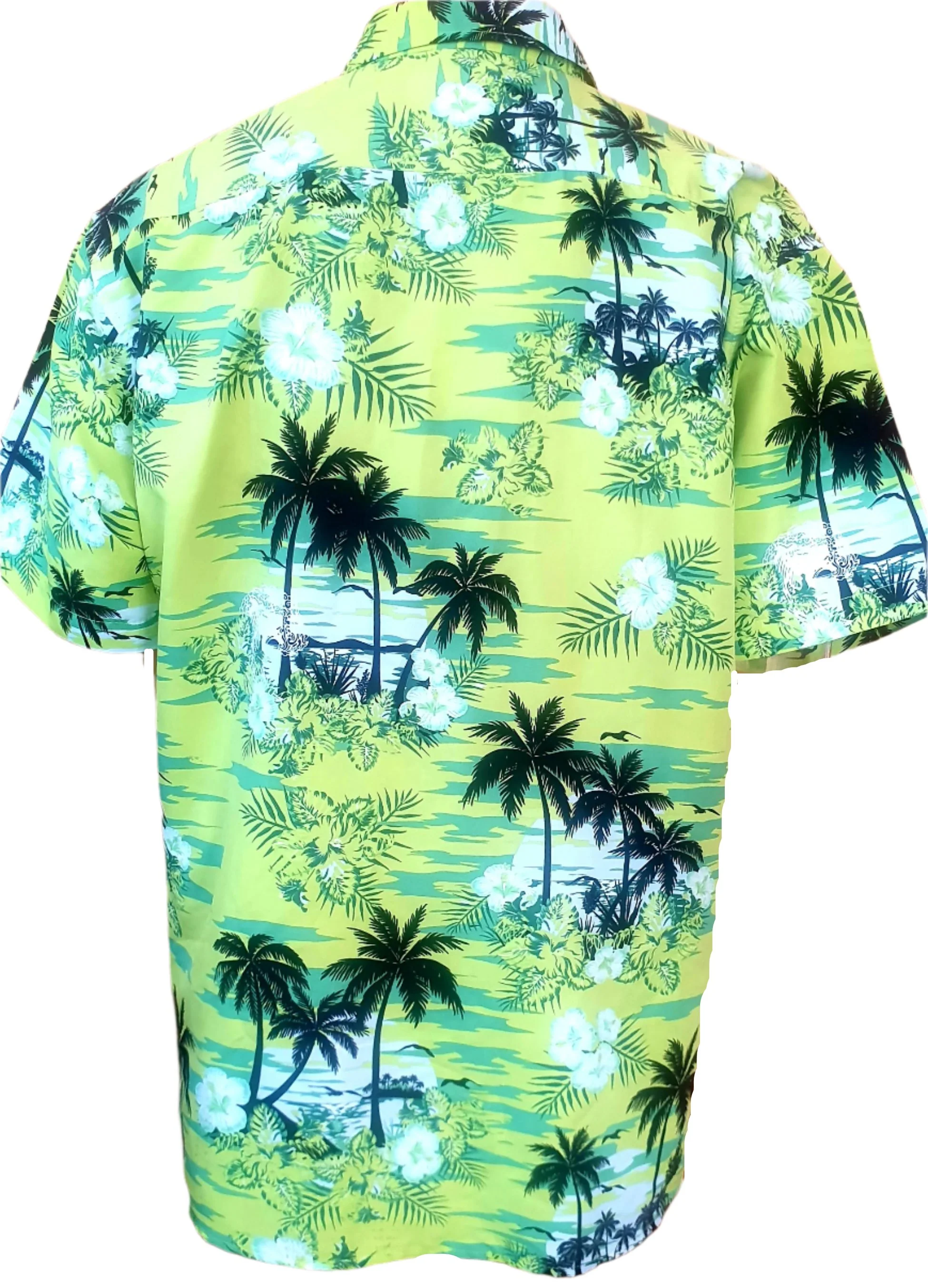 Lowes Lime Green Tropical Hawaiian Shirt (XL) - Image 2