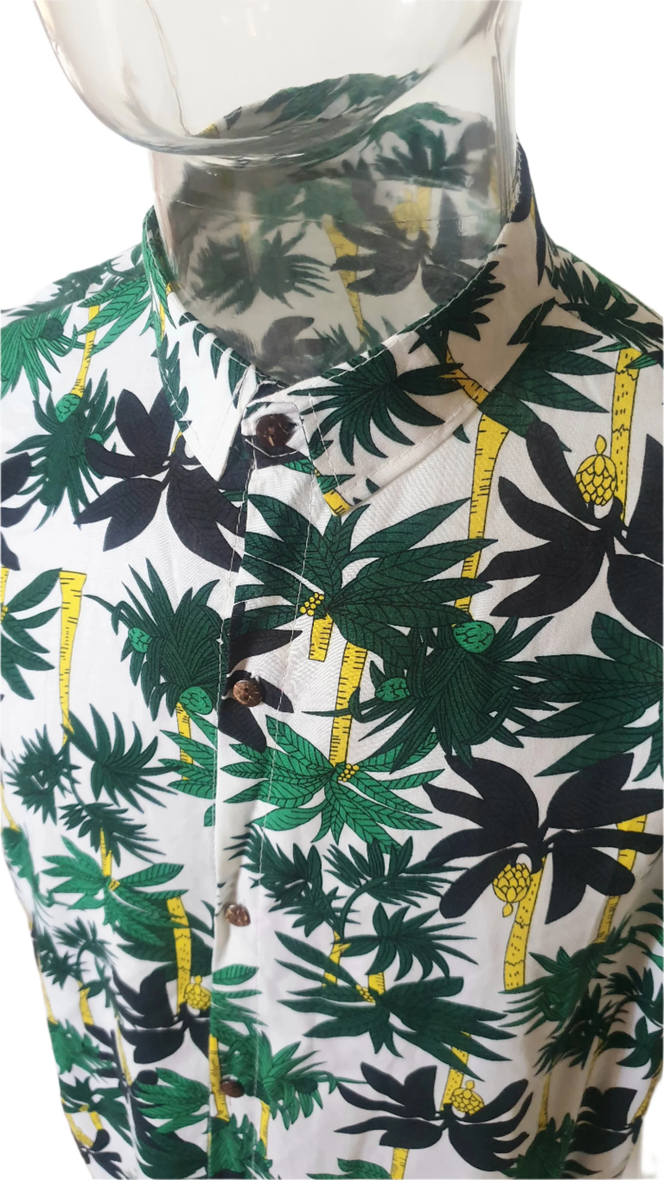Mens Hawaiian Polynesian Palms Shirt (Large) - Image 4