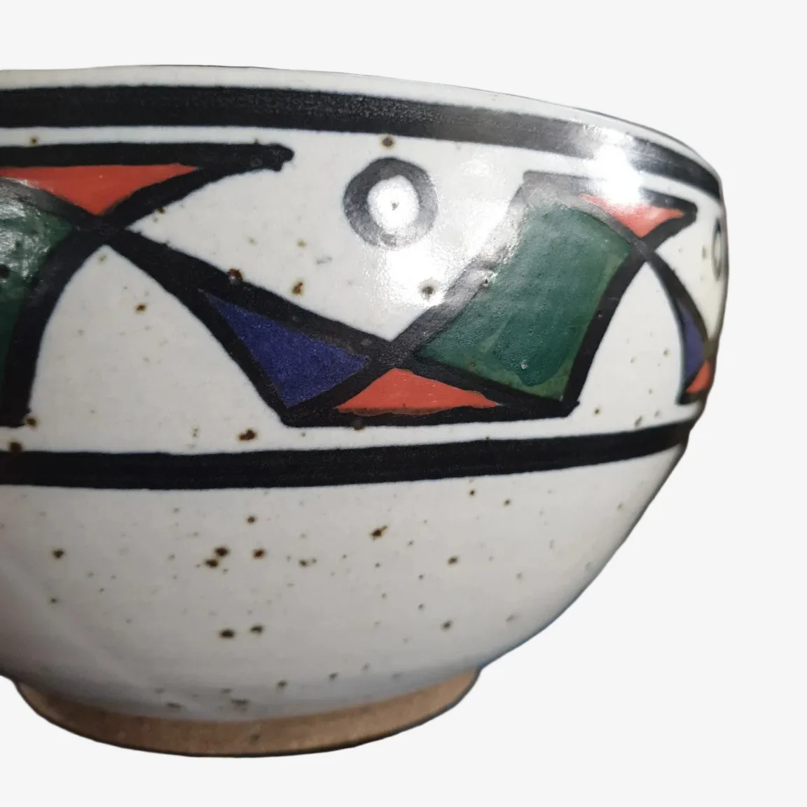 New Zealand Studio Pottery Stoneware Bowl – Geometric Band - Image 4