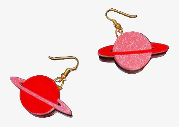 Saturn Planet Acrylic Earrings