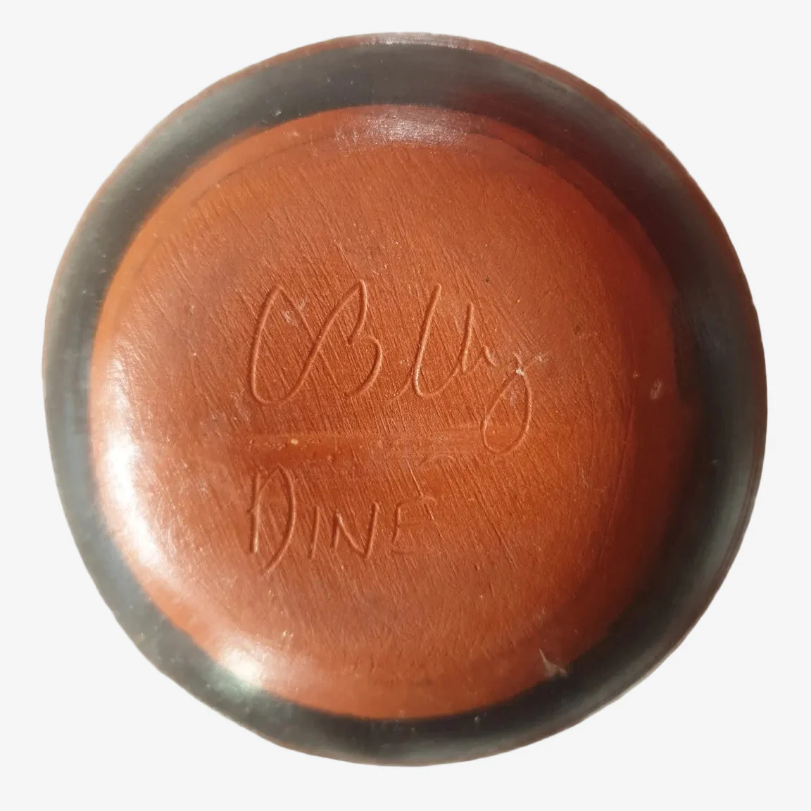Signed C Billy Dine Navajo Diné Etched Pottery Vase - Image 7