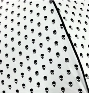 Skulls Umbrella - White with Black Skulls - Image 2