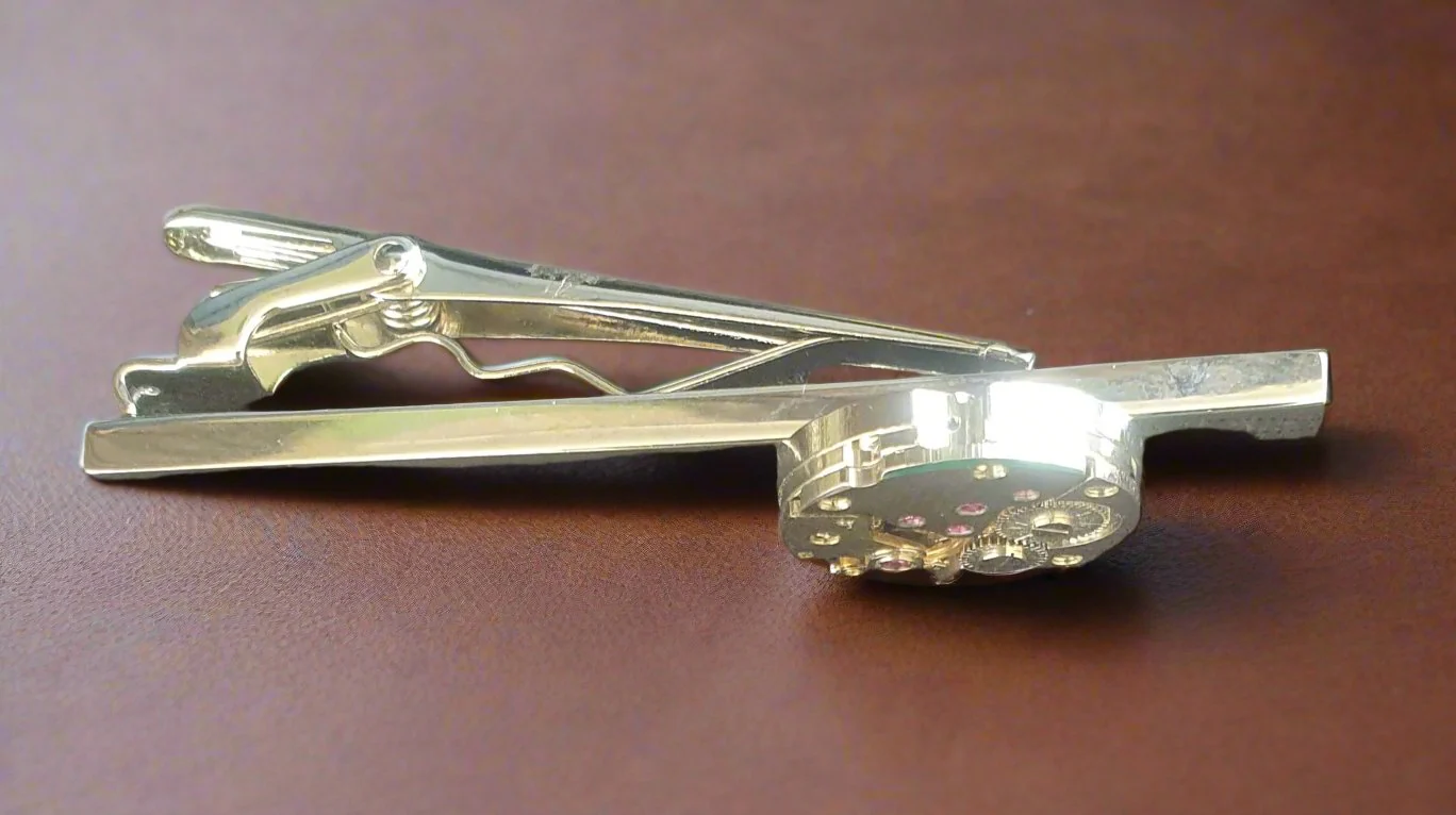 Steampunk Watch Parts Tie Clip / Bar - Image 3