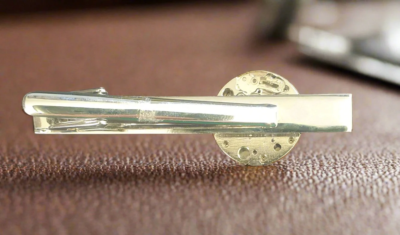 Steampunk Watch Parts Tie Clip / Bar - Image 4