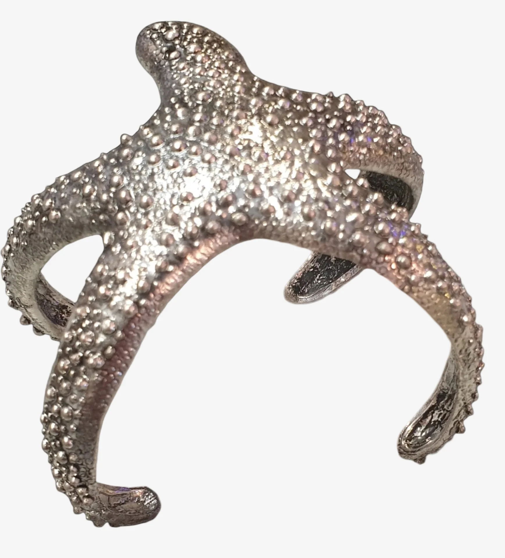 Steampunk Starfish Silver Cuff Bracelet