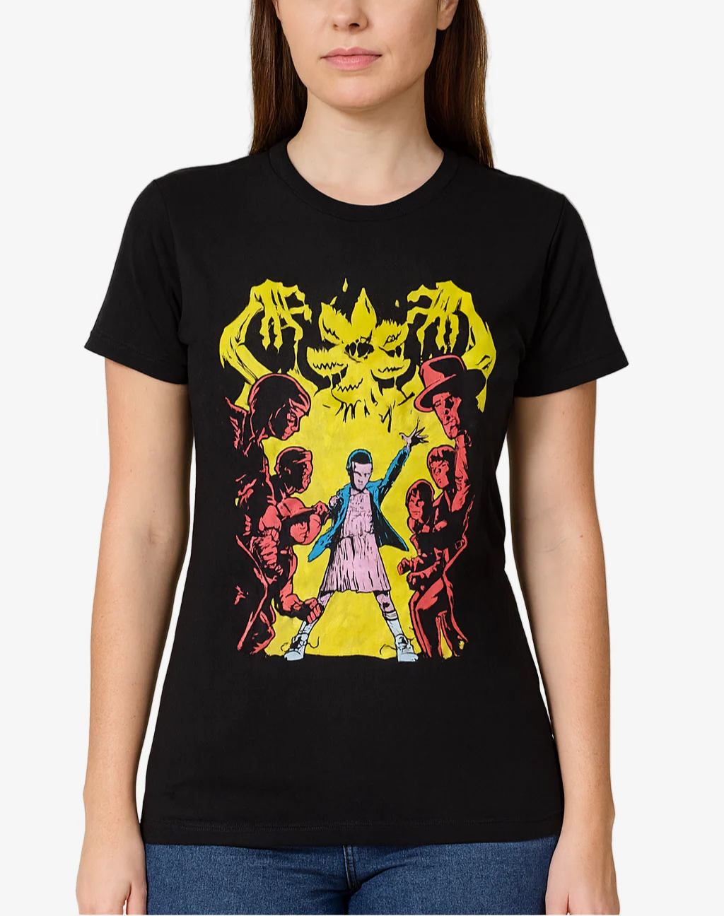 Stranger Things Comic Print T-Shirt Ladies (Large)