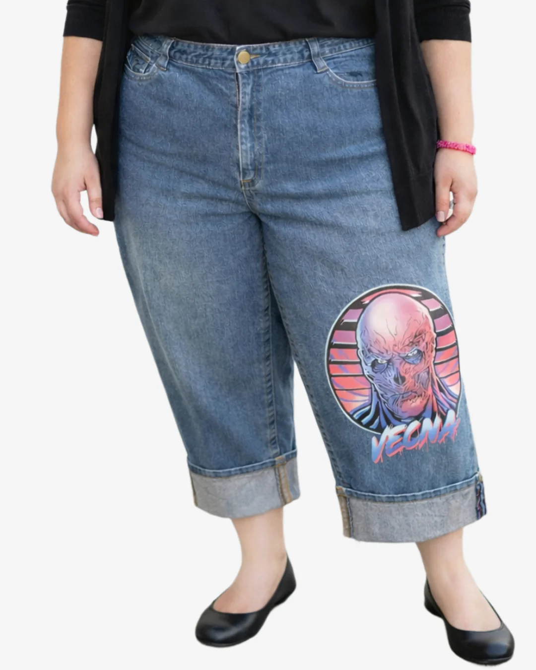 Stranger Things - Vecna Upcycled Denim Jeans (2XL)