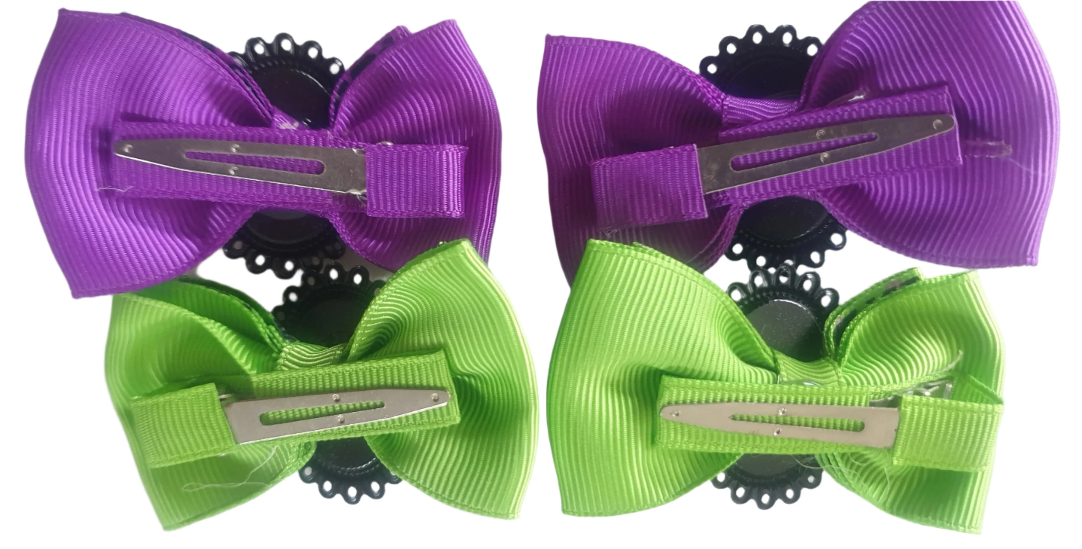 Sugar Skull - Bow Hair Clips Pair - Image 4