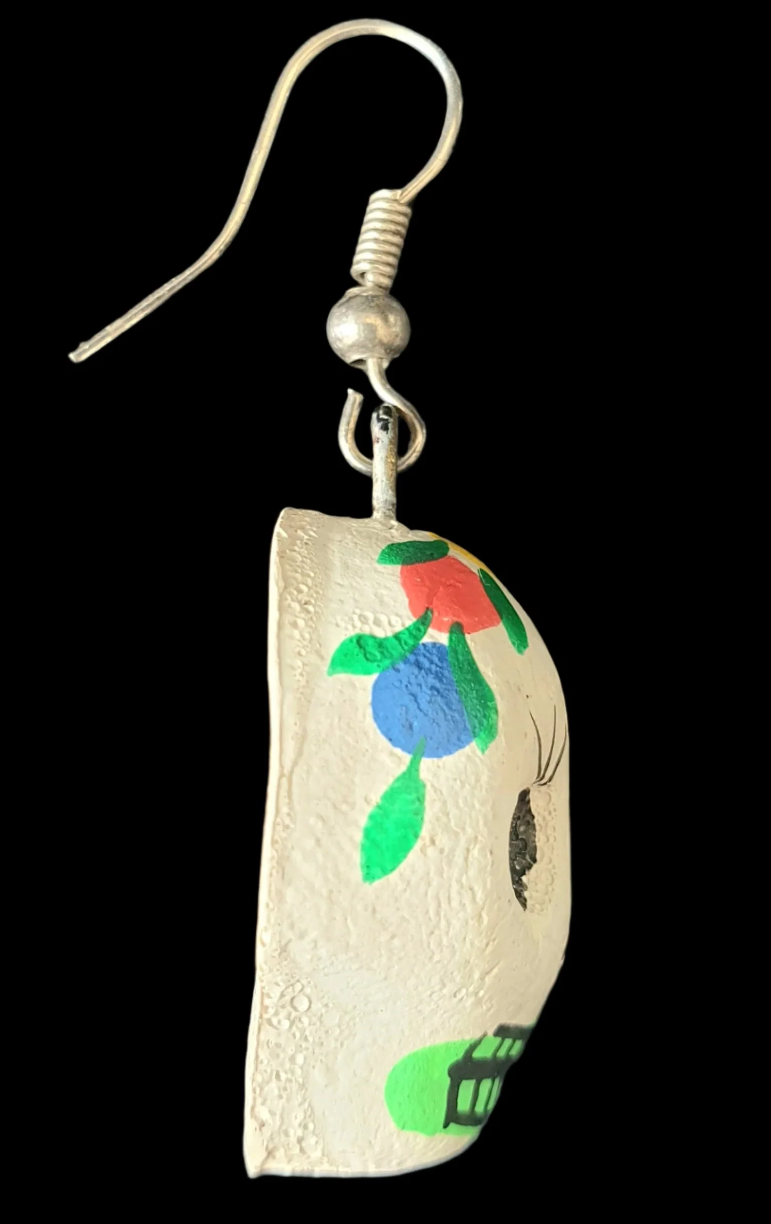Sugar Skull Folk Art Plaster Earrings - Image 4