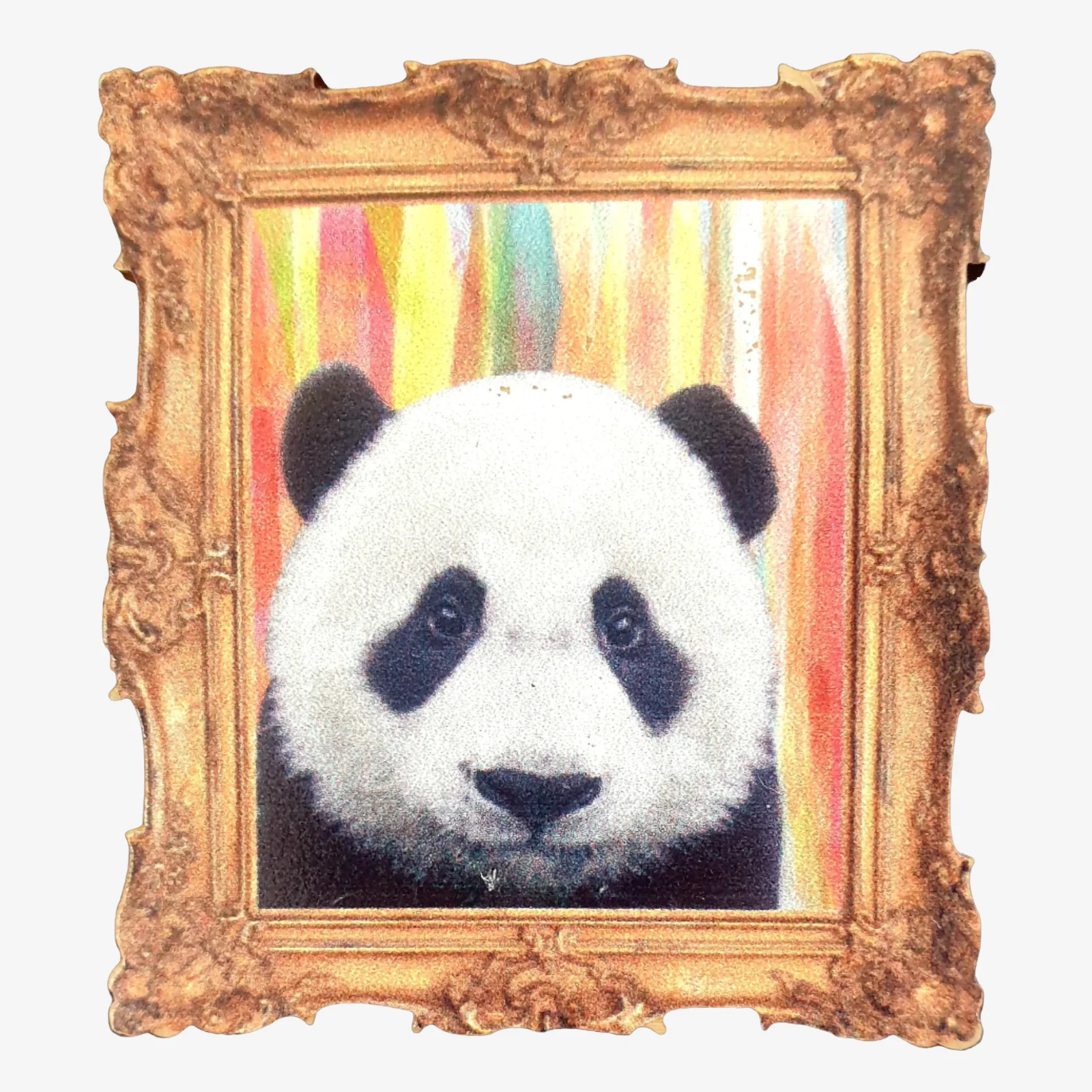 Art of Panda Bears Wooden Brooch