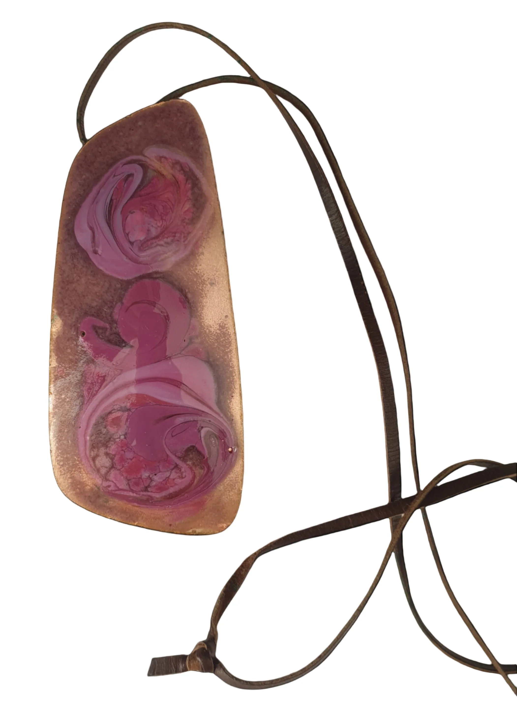 Vintage 1970s Large Enamelled Copper Necklace - Image 3