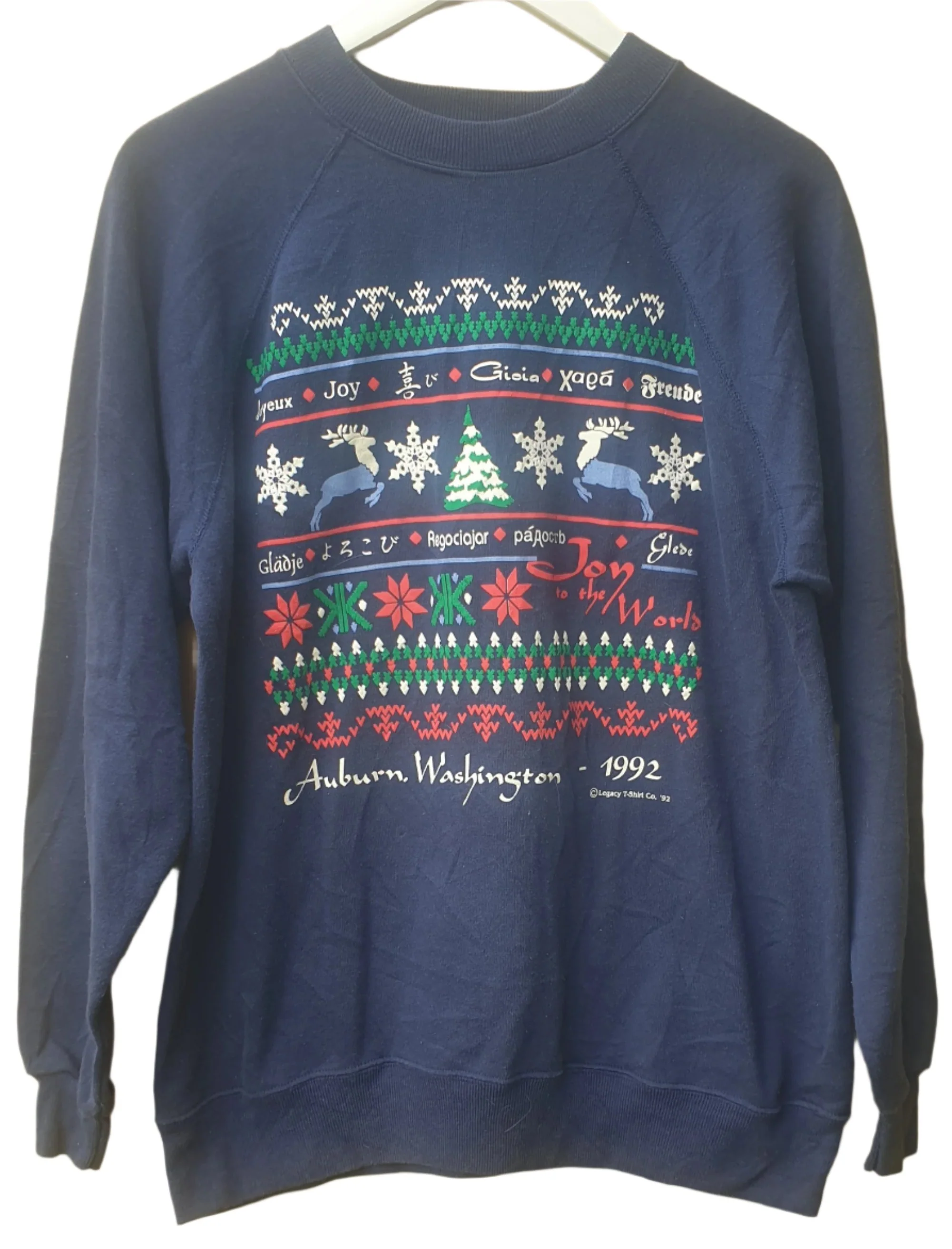 SALE Vintage 1992 USA Christmas Sweatshirt (Medium/Large) - Image 3