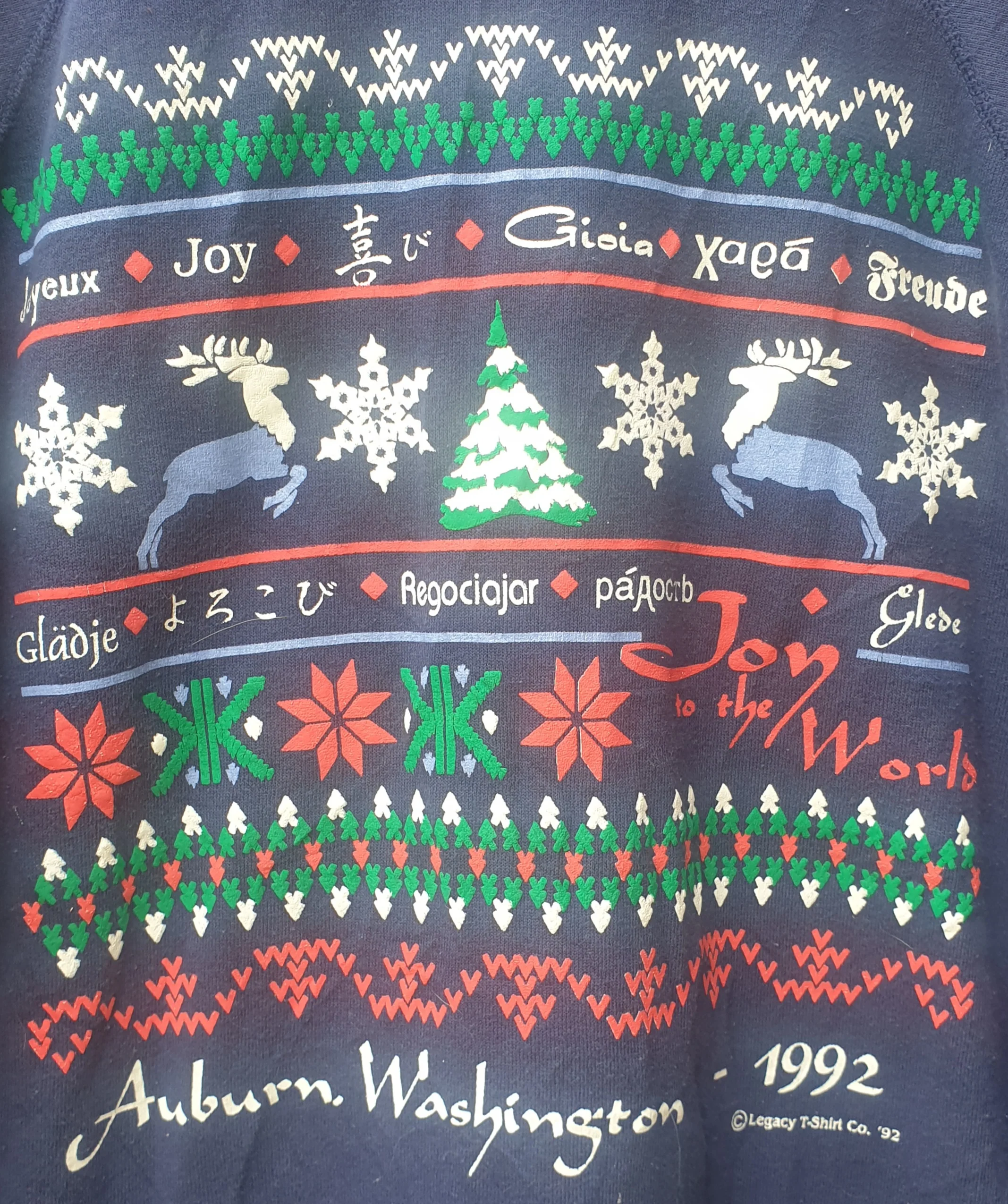 SALE Vintage 1992 USA Christmas Sweatshirt (Medium/Large) - Image 4