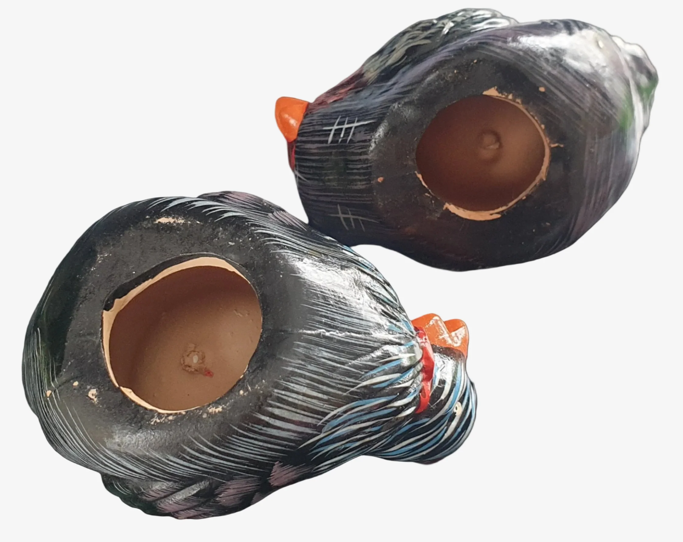 Vintage French Folk Art Chicken Egg Cups – Pair - Image 7