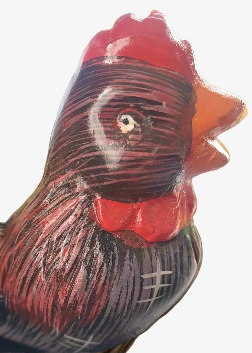 Vintage French Folk Art Chicken Egg Cups – Pair - Image 9