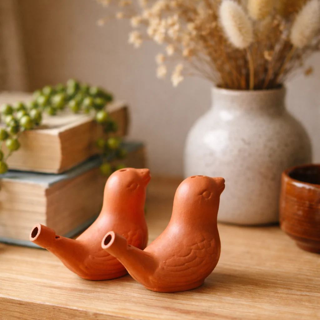 Vintage Terracotta Bird Whistles – Pair - Image 2