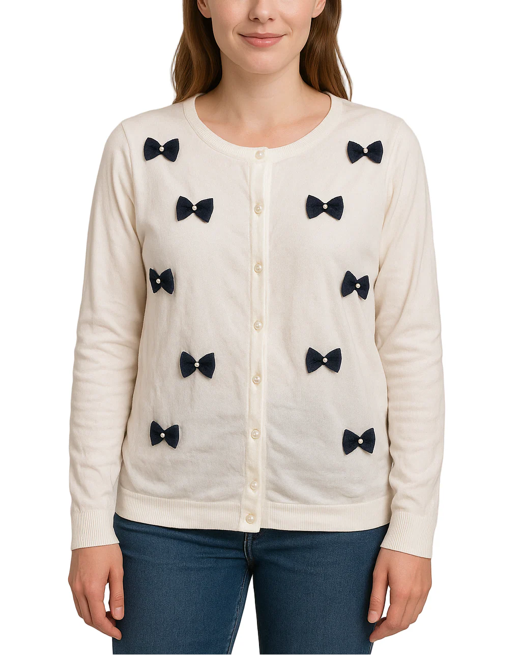White Bows Rockabilly Cardigan Top (XL)