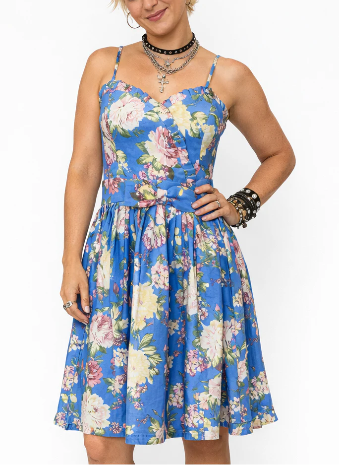 World NZ "Heavy Metal" Shabby Chic Roses Dress (XS)